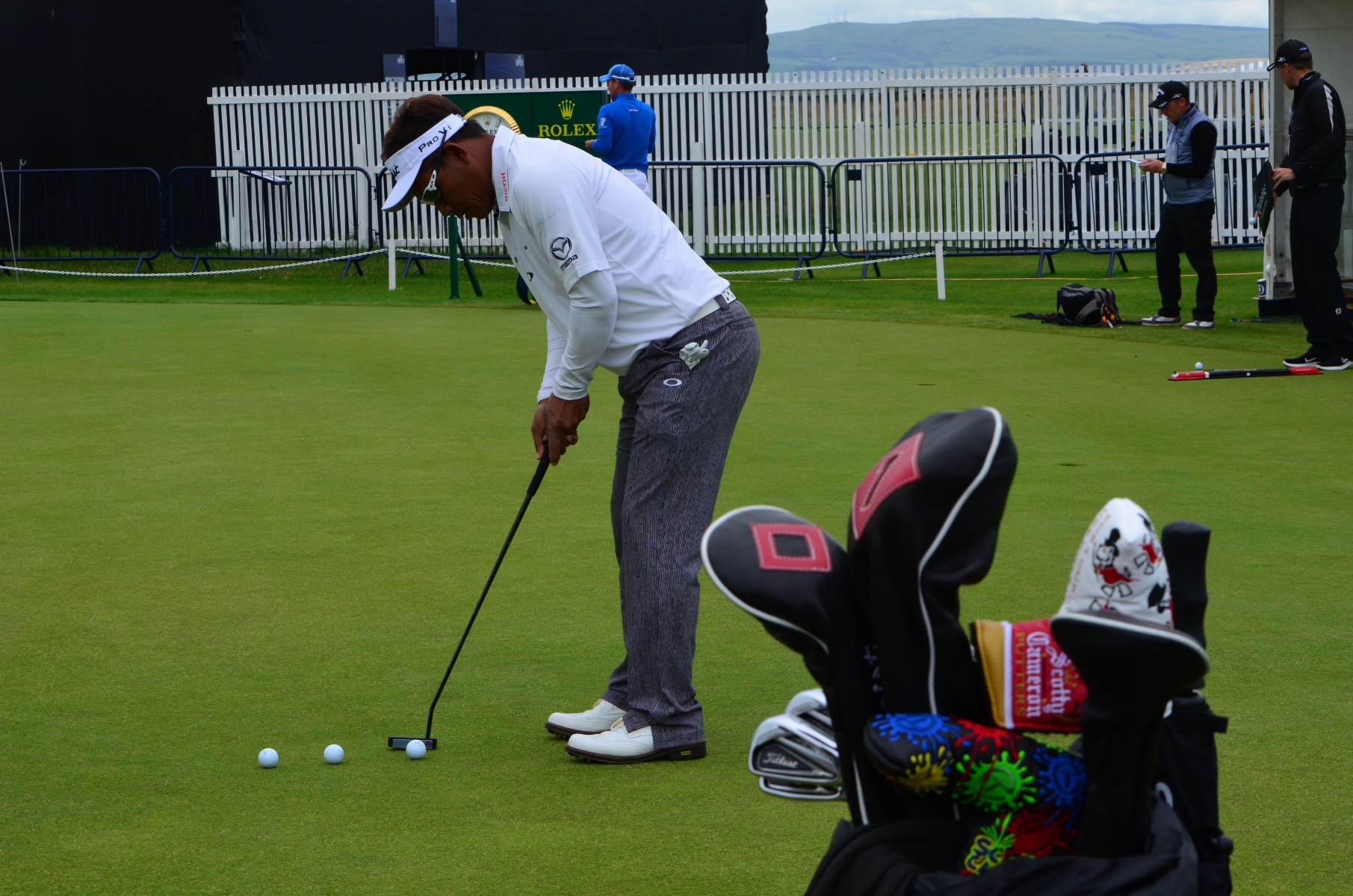 Thongchai Jaidee on the putting green. 